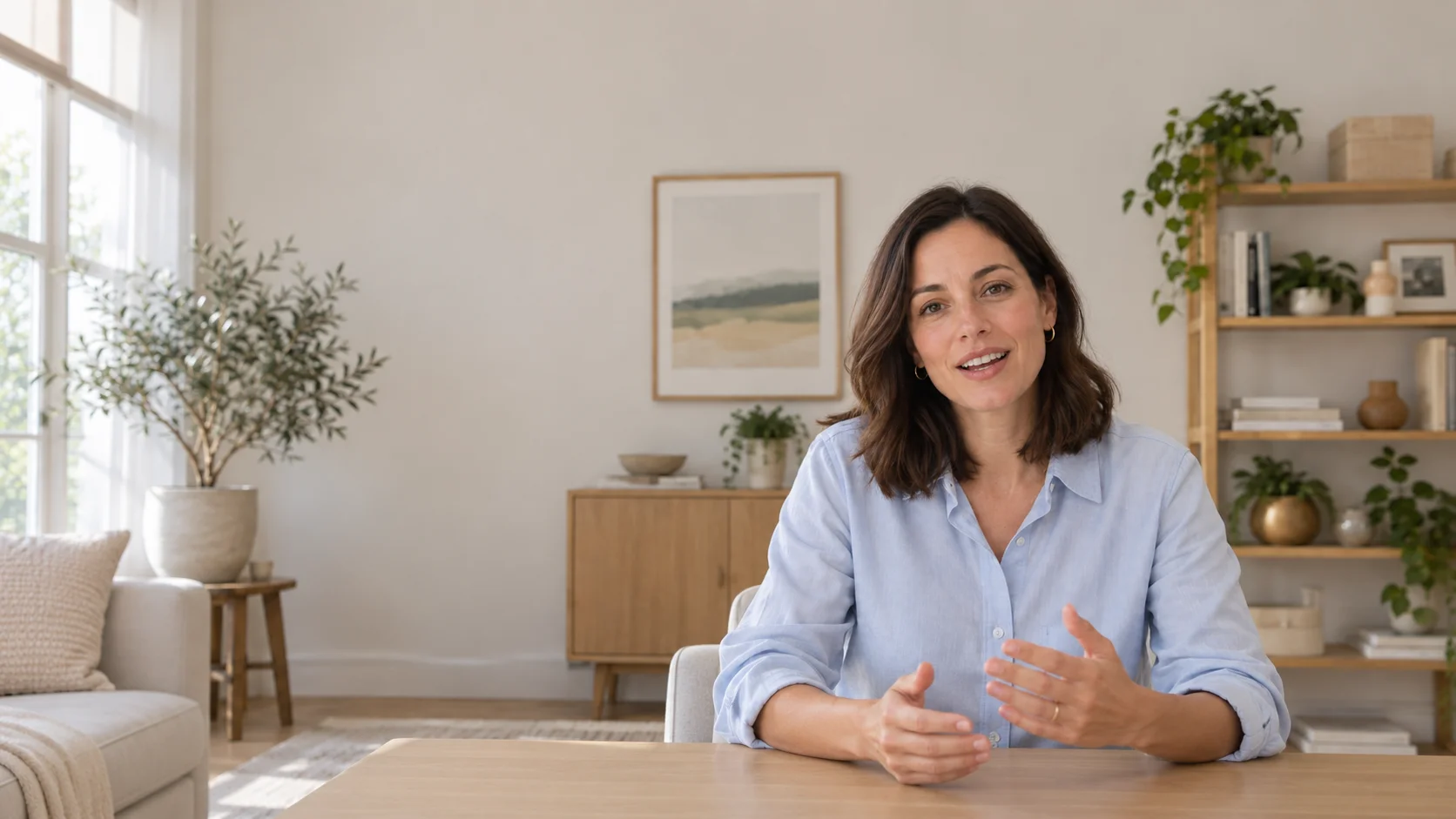Person speaking in a video meeting